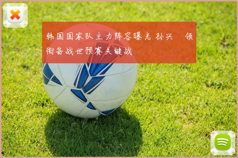 韩国国家队主力阵容曝光 孙兴慜领衔备战世预赛关键战